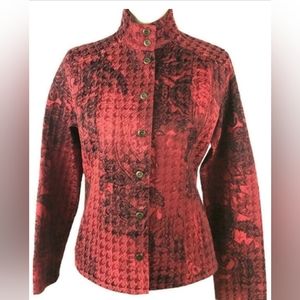 Chicos Women's Red Black Blazer Size 1